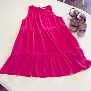 Loft Hot Pink Ruffle Dress